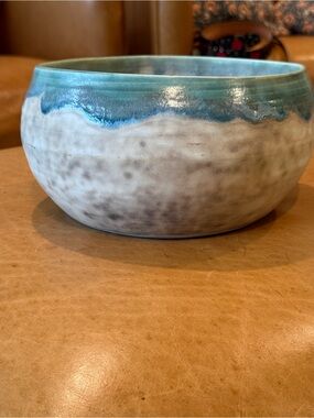 McCarty Pottery Large 9.5" Serving Bowl - Jade & Nutmeg Glaze - Signed Authentic